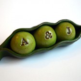 Wedding cake topper...Peas In a Pod... Personalized, custom initials...Made to order