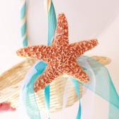 Beach Wedding Flower Basket with Sugar Starfish