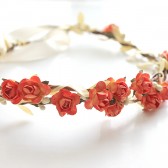 Orange Floral Crown Wedding