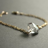 Gold Diamond Bracelet Herkimer Diamond