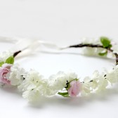 Ivory and Pink Floral Crown