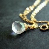 Rock Crystal Delicate Gold Necklace