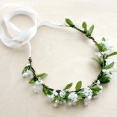 White Blossoms Floral Crown