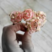 Pink and Gold Rose Hair Pins
