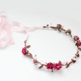 Pink and Brown Flower Crown