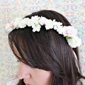 Ivory and Pink Floral Crown