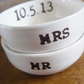 Mr and Mrs custom date ring dishes