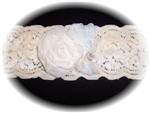 Ivory Light Blue Lace Garter