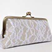 linen & lace custom clutch
