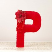 Red Tulle Wrapped Cake Topper