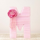 Pink Tulle Wrapper Letter M Cake Topper