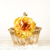Rustic Fall Flower Girl Basket with Dark Yellow Flower
