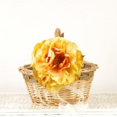 Rustic Fall Flower Girl Basket with Dark Yellow Flower