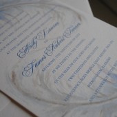 Blue Feather Wedding Invite