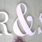 Wood Ampersand and Initials