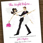 Bride & Groom Caricature Wedding Invitation