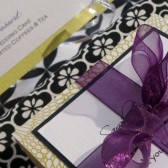 Kraft Square Favor Box - Purple and Green