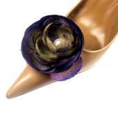 Lavender Puple Crinkled Silk Magnetic Flower Shoe Clips