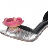 Magnetic Crinkled Silk Blush Pink Flower Shoe Clips