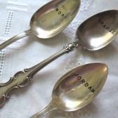 Vintage Silverware Silver Plate Personalized Spoon Favor Place Card Marker