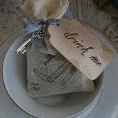 \"drink me\" jasmine tea bag favors