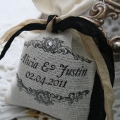 custom tea or lavender sachet favor