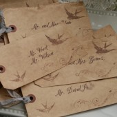 bird & swirl escort card tags