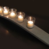 The Clover, Finest Oak Wine Barrel Stave Candle Holder 5 or 7 candles