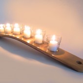 The Galaxy, Finest Oak Wine Barrel Stave Candle Holder 5 or 7 candles