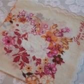 True vintage handkerchief with floral print