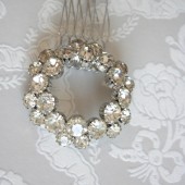 True vintage brooch hair comb