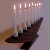 The Fern, Eco friendly Candelabrum, recycled oak wine barrel stave candleholder