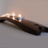 The Moonlight, Finest Oak Wine Barrel Stave Candle Holder 5 or 7 candles