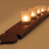 The Pagoda, Finest Oak Wine Barrel Stave Candle Holder 5 or 7 candles