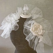 Bridal tulle shoulder wrap