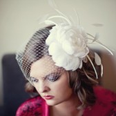 Elaborate white bridal head piece