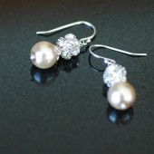 Clarissa Earrings, Beige