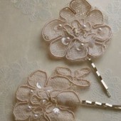 Lacey and Posey - alencon lace hair pins