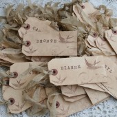 hand-stamped place cards