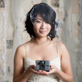 bandeau birdcage veil by Tessa Kim