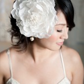 Lace and cotton fascinator by Tessa Kim