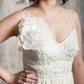 Lace and cotton brooch by Tessa Kim