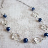 Enlighten Freshwater Pearl, Quartz and Sterling Silver Necklace