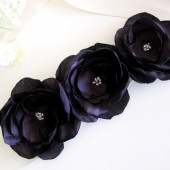 Dark plum flowers sash
