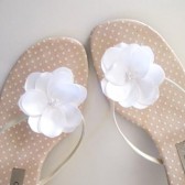 Ivory flower shoe clip