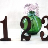 Stained wood table numbers