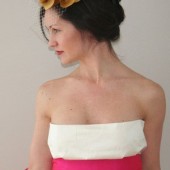 Simple pink silk bridal sash 