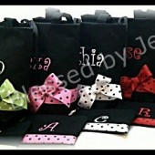 Bridesmaid  Tote with Cosmetic Bags