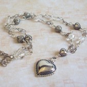 Amourous Swarovski Crystal and Sterling Silver Necklace