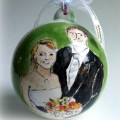 Custom Painted Wedding Portrait Ornament